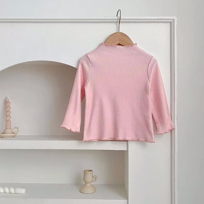 Осенне-зимняя детская футболка с длинными рукавами Wood Ear Edge для девочек, хлопковый лыжный костюм для девочек, универсальный топ, детская одежда