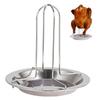 Non-stick Stainless Steel Chicken Grill Stand Food-Grade Roaster Stand With Drip Pan For Chicken Chicken Holder For Oven New