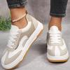 Модная женская обувь 2025 Кроссовки смешанных цветов Женская весенне-осенняя обувь больших размеров на шнуровке для ходьбы и спорта Женские повседневные туфли на толстой платформе