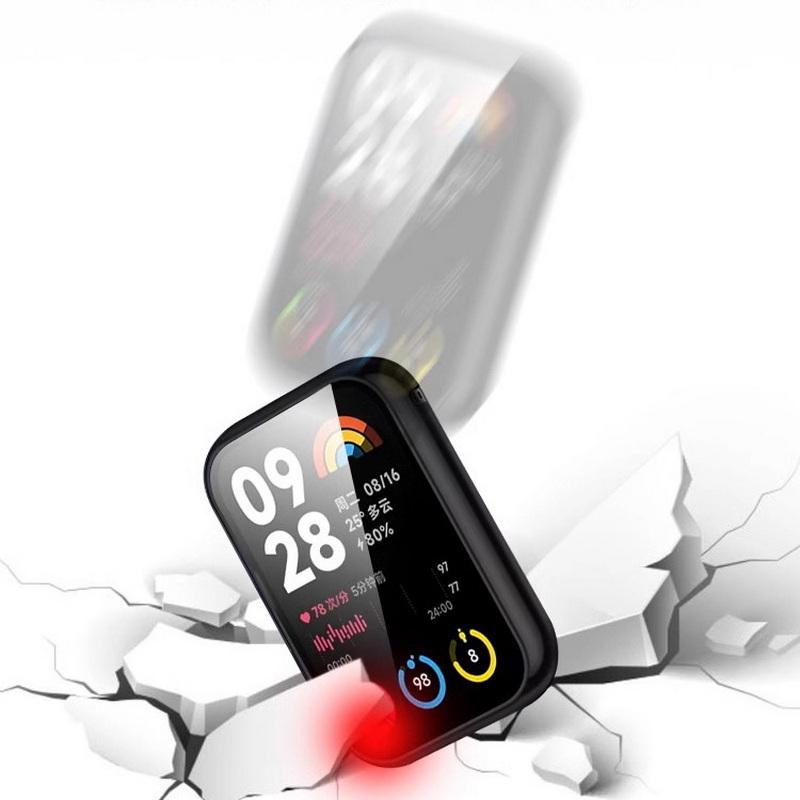 Чехол для Xiaomi Mi Watch Band 8 Pro 7 Pro PC, твердое закаленное стекло, защитный экран, универсальный бампер, одноцветные чехлы для часов, аксессуары