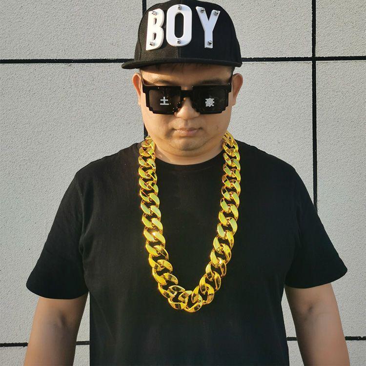 Men's Hip-Hop Gold-Plated Chain: Bold, Fade-Resistant Necklace for Live Performances