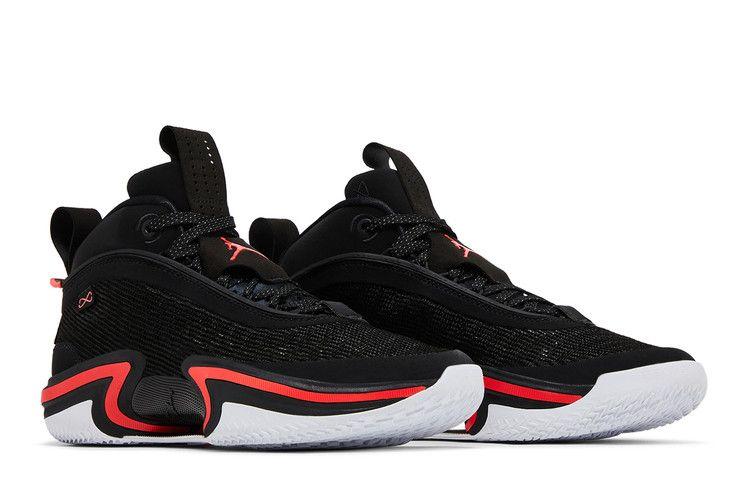 Мужские кроссовки Jordan 36 PF Infrared 23 (Белая подошва) Черный/Инфракрасный 23