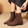2026 Spring Autumn Women Modern Ankle Boots Fashion Square Toe Short Booties Ladies Casual Low Heel Shoes