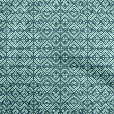 Хлопковая гибкая темно-бирюзовая синяя ткань с геометрическим узором для одежды своими руками, стеганая ткань, ткань с принтом в ярдах, 40 дюймов