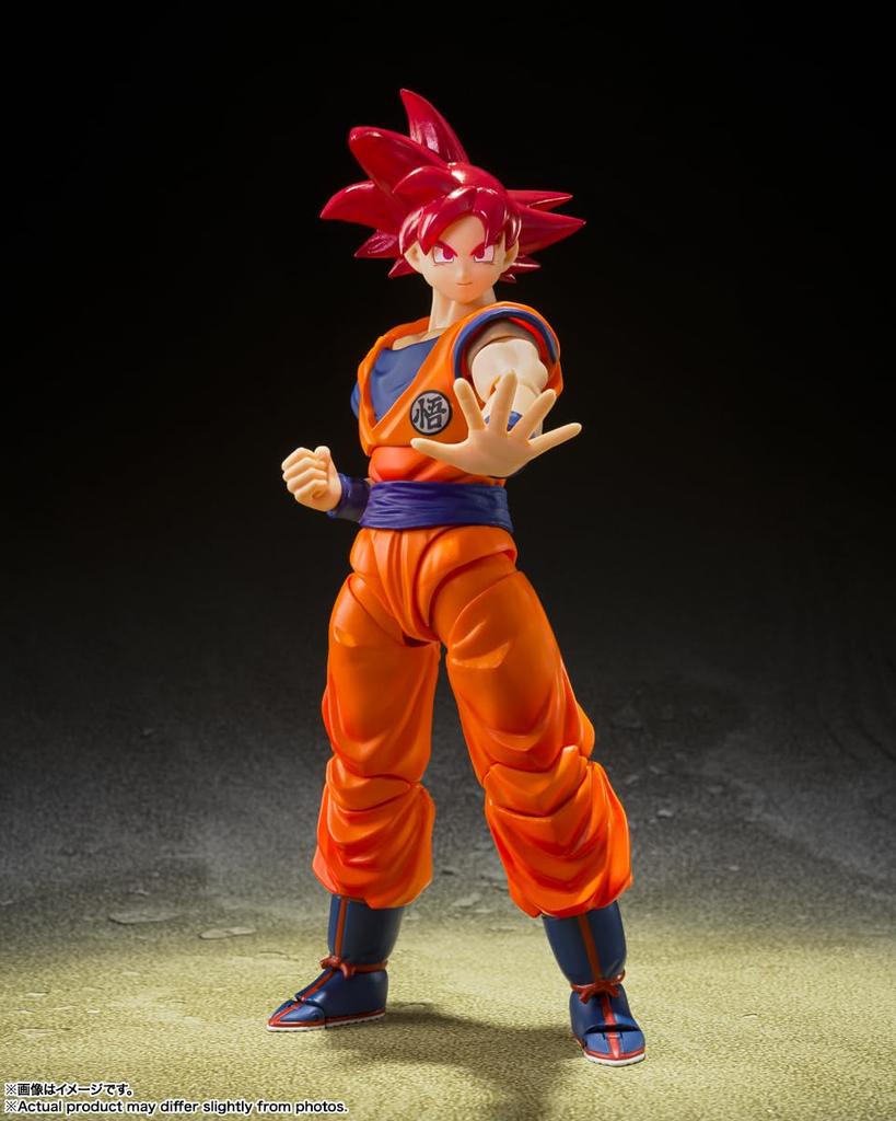 TAMASHII NATIONS Dragon Ball Super Super Saiyan God Son Goku Бог Сайян, созданный праведным сердцем. Приблизительно 140 мм, окрашенный ПВХ, АБС.