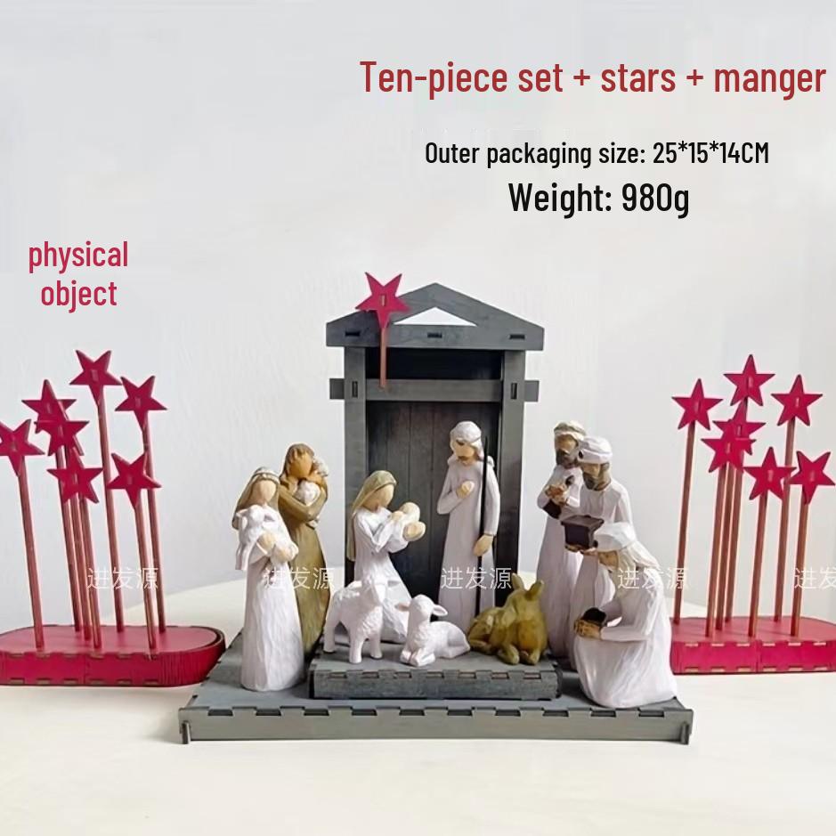 Настольное полимерное украшение «Рождественский вертеп»