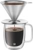 ZWILLING Stainless Steel Coffee Dripper and Mug Glass Coffee Insulates Cold and Hot Holds Cups Japanese Sorrent Set, Double-Wall Mug, Heat-Resistant,