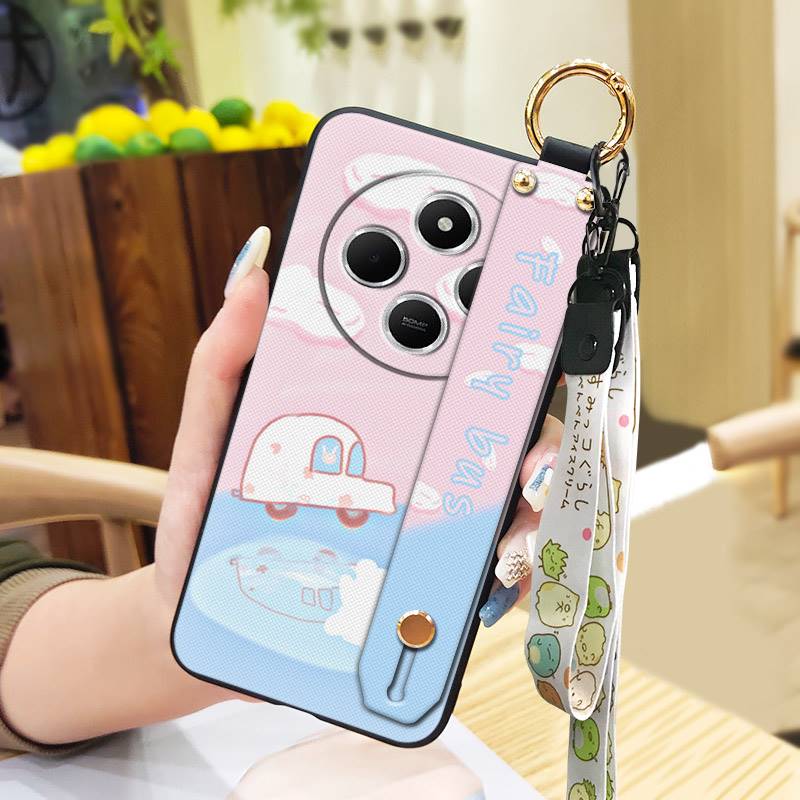 Прочный грязеотталкивающий чехол для телефона Redmi A4 5G с браслетом-подставкой, пылезащитная задняя крышка с ремешком на запястье, защитный