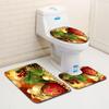 Christmas Bathroom Floor Mat Toilet Three-Piece Set