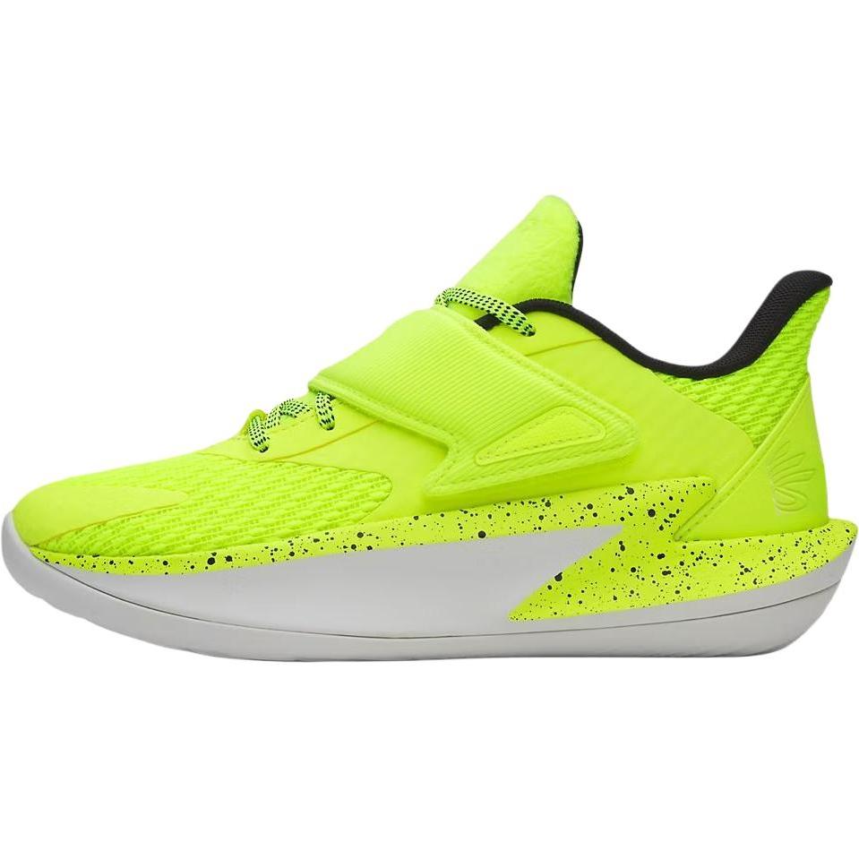 Under Armour Fox 2 Пиклбол Удобная посадка Прочный отскок Дышащая поддержка Низкие баскетбольные кроссовки Детские кроссовки Флуоресцентно-желтый 6012993-731