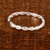 Minimalist Heart Chain Ring,  925 Sterling Silver Open Link Ring – Adjustable Dainty Heart Band, Gift for Love, Anniversary, Gifts for Love.