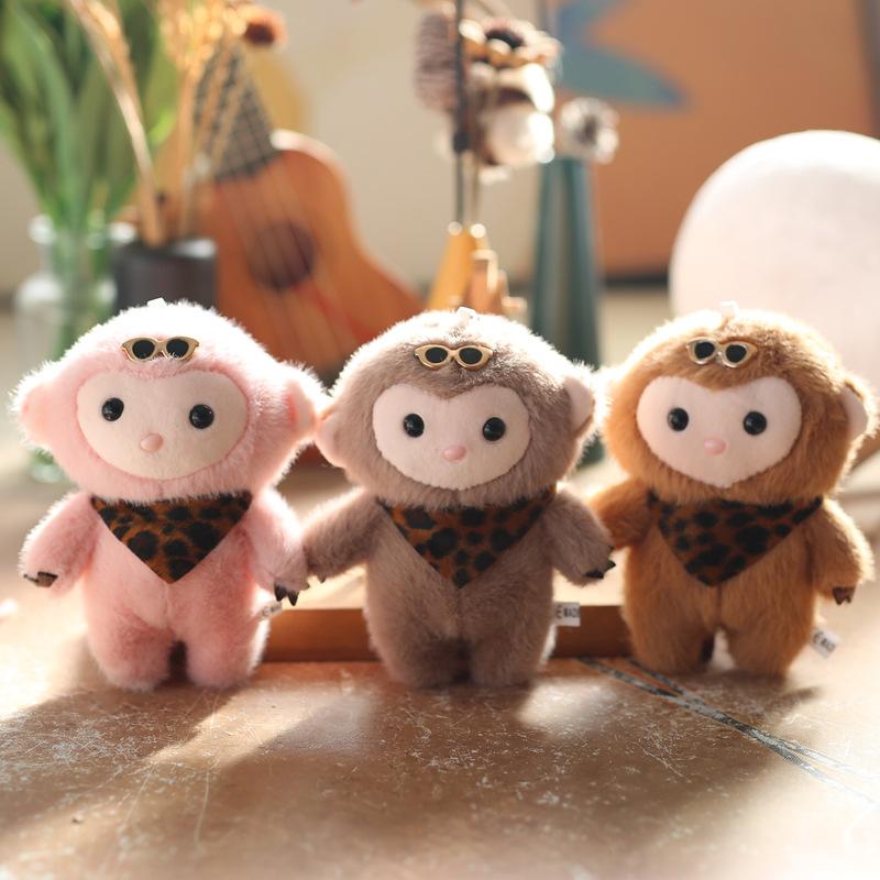 Cute Little Monkey Pendant Plush Toy Doll Cartoon School Bag Hanging Decoration Keychain Doll Doll