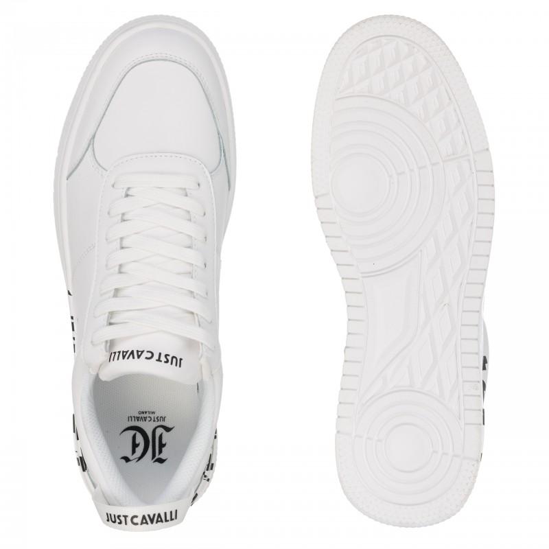 Just cavalli men's leather sneakers white azula - Size: 44