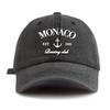 1 шт. Стильная washed бейсболка MONACO для взрослых, Минималистичный ретро стиль, Повседневная, Мягкая, Регулируемая, Кепка папы, Идеально в качестве подарка