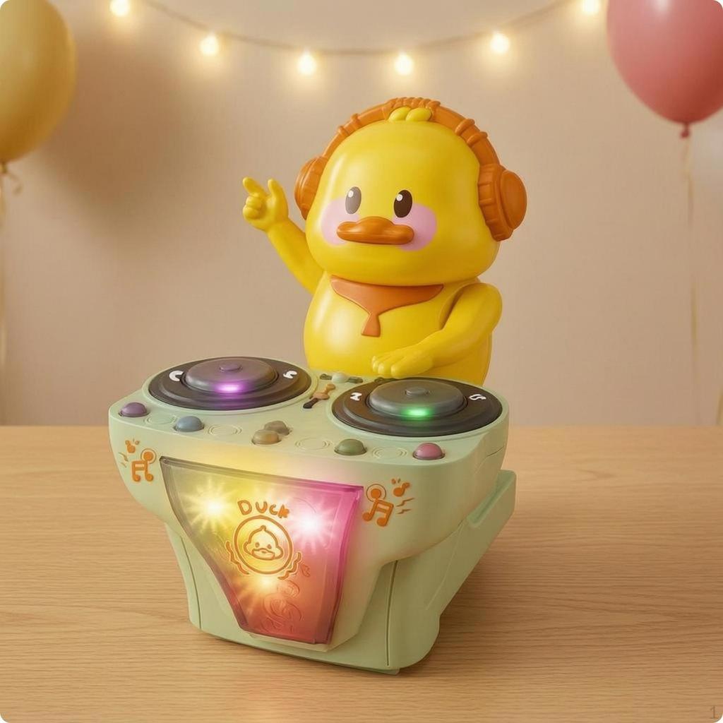 Утка DJ Игрушка Проигрыватель Подсветка Дизайн Утенок Игрушка Для Игры Питание