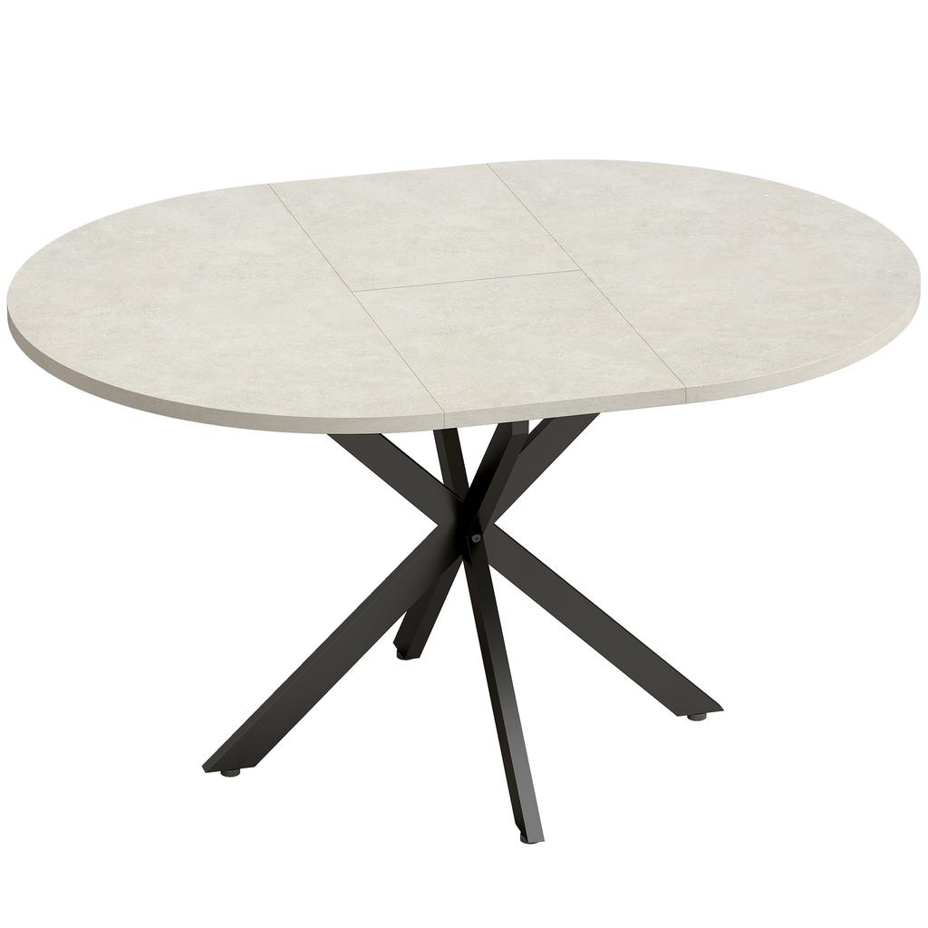Extendable Dining Table for 4–6 People, Kitchen Table in Industrial Look with Spider Leg, Grey