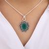 Green Onyx Gemstone 925 Sterling Silver Jewelry Elegant Pendant 1.37" For Anniversary  Gift CP-40-17