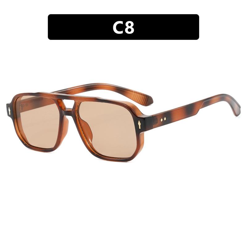 Brand Designer Luxury Big Frame Square Sunglasses Women For Men Vintage Punk Sun Glasses Rivet Popular Outdoor Shades Uv400