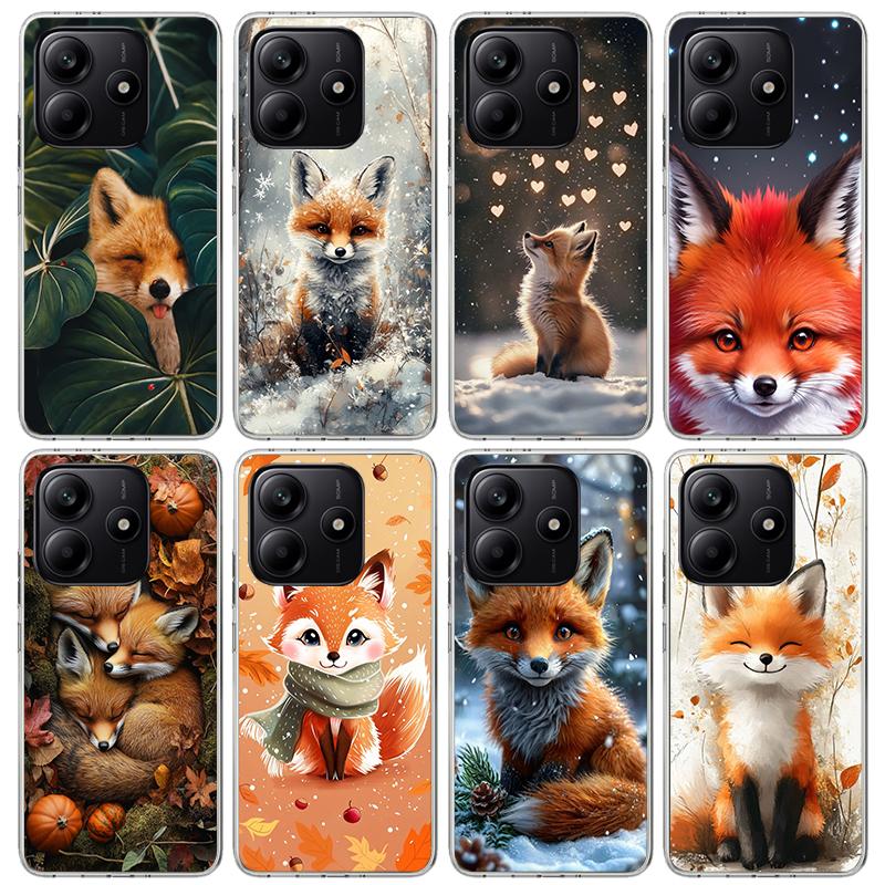 Animal Fox Phone Case For Xiaomi Redmi Note 15 14 14S 13 12S 12 Pro Plus 11S 11 10S 10 4G Cover 11E 11T 5G Print Fundas Redmi No