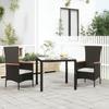 VidaXL Garden Chairs 2 Pcs with Cushions Woven Resin Black 319525