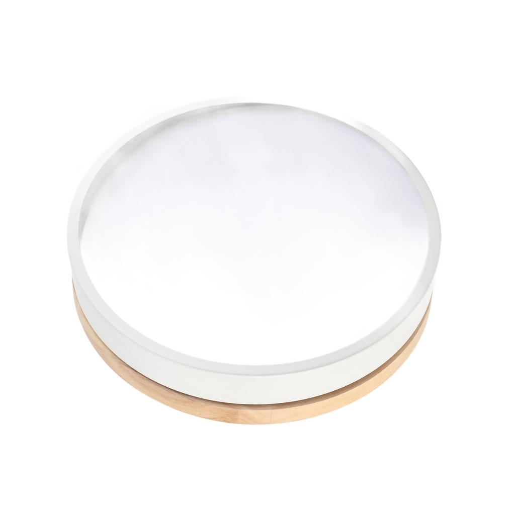 LED Flush Mount Ceiling Light Wooden Stepless Dimmable Round Modern Ceiling Light Fixture with APP a