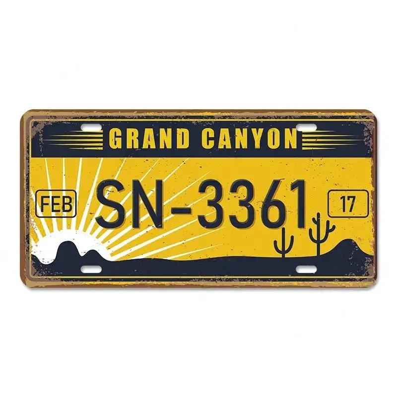 Винтажный постер американских штатов, металлические жестяные таблички, Флорида, Калифорния, Техас, Гавайи, номерной знак, клубный бар, декор для стен гаража