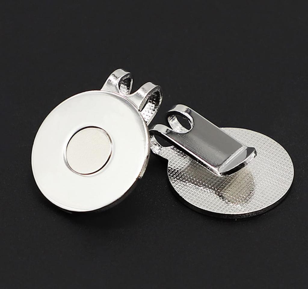 Маркер для гольфа Adhere Golf Clip Golf Cap без маркера для мяча 2 шт. 2 (Никелированный, шт.)