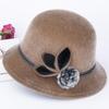 Elderly Hat Female Autumn and Winter Ladies Woolen Basin Hat Thickened Middle-aged Mother Bucket Hat Elderly Grandma Hat