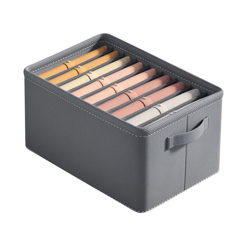 6/7/9 Grids Clothes Pants Storage Box Foldable Drawer Organizer with Handles Partition Storage Box for Jeans Shirt Underwear