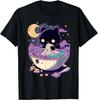Kawaii Pastel Goth Cute Creepy Cat Bat Skeleton T-Shirt Print Original Design Gifts T Shirts Mens Clothing Camisas Streetwear