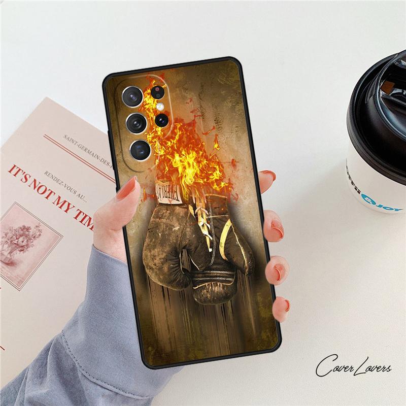 Чехол для телефона с боксером в боксерских перчатках Для Samsung Galaxy S24 S25 S23 S22 Ultra Note 10 20 Plus S20 S21 FE Чехол