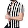 New Men's Shirts Fashion Stripes Print Short-sleeved Tees Summer Tops Men Turn-down Collar Button Casual T-shirt Clothing