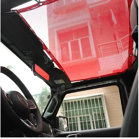 JeCar Car Sunshade Front Roof Top Mesh Insulation Net Protection For Jeep Wrangler JL Gladiator JT 2018 up Exterior Accessories