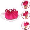 Milisten Fascinators Hat for Women Cocktail Party Tea Party Headband, Pink Sinamay Mesh Headdress, Wedding Hairband, Elegant Women Special Occasion