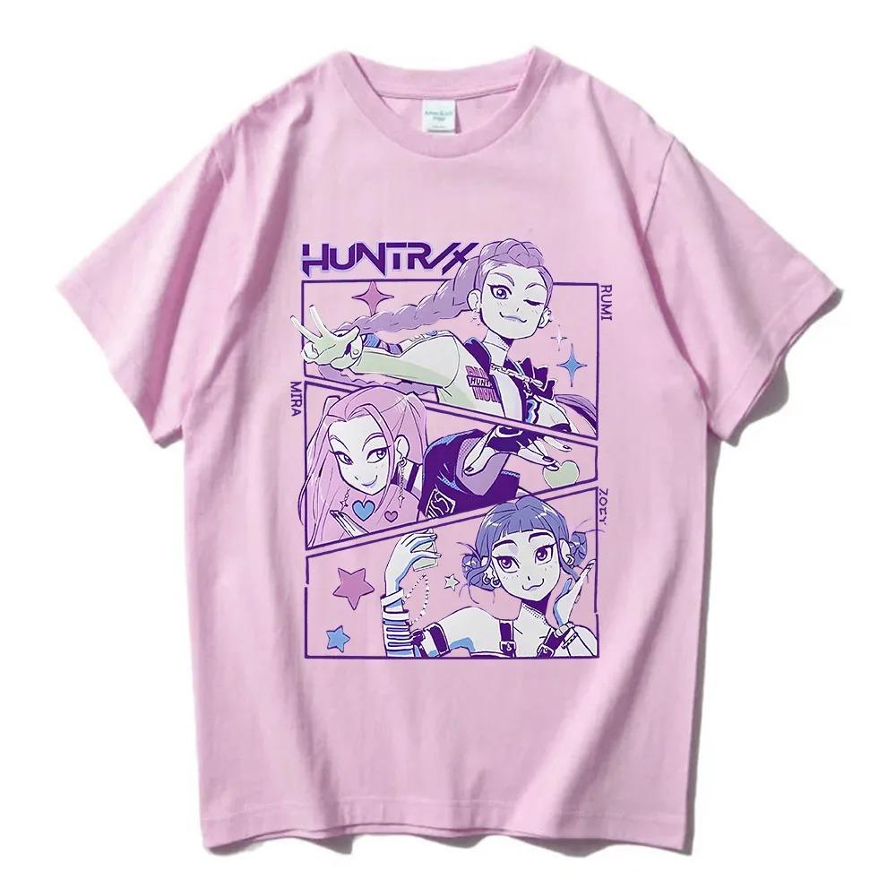 Трендовые свободные топы унисекс уличная хип-хоп мода повседневная футболка аниме K-pop футболки охотников на демонов Харадзюку с круглым вырезом повседневная рубашка подарок