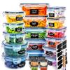 24Pcs/Set Food Storage Containers Leak-Proof Sealed Boxes with Lids Plastic Meal Prep Containers Includes Labels And Pen for Kitchen Pantry
