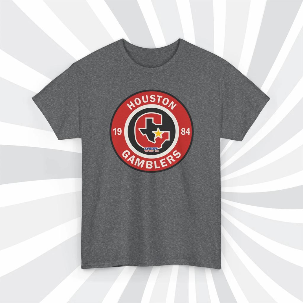 Houston Gamblers 1984 USFL Vintage Football Logo T shirt - Texans