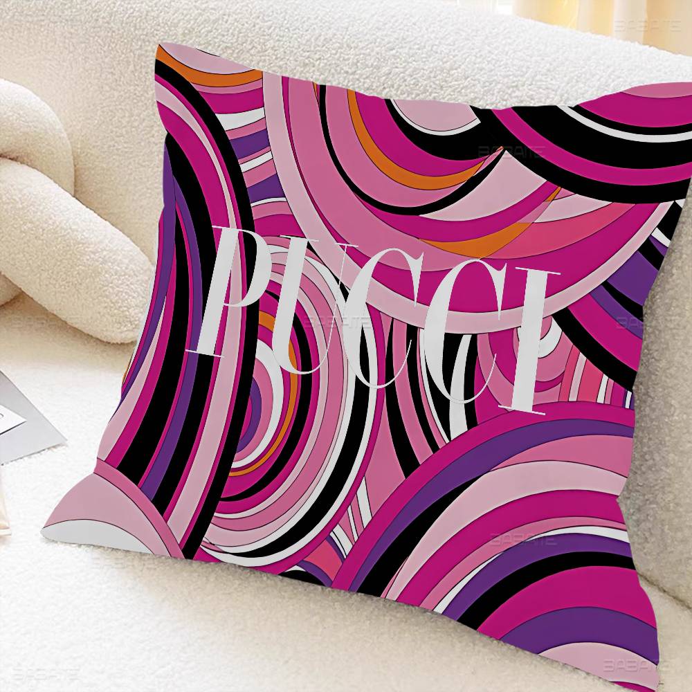 E-Emilio P-Pucci Logo Personalized Pillow Cover Kids Bedroom Wild Party Decor Pillowcase Kid Birthday Shower Gift
