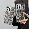 Модный Серебристый 3D Уникальный Чехол на Заднюю Панель Телефона с Текстурой Водной Волны Для iPhone 17 Air 16 15 13 12 11 Pro Max
