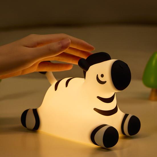 Ночник Мультяшный Хайлендская корова Лошадь Гиппопотам Дизайн Силиконовый Животный Светильник Детский Диммируемый Сенсорное управление Мягкое свечение Ночник