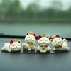 Waving Arm Mini Lucky Cat Figure Shake Head Maneki Neko Ornament  Christmas