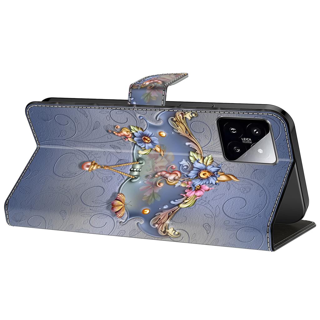 For Xiaomi 14 Wallet Case Pattern Printing PU Leather Phone Cover