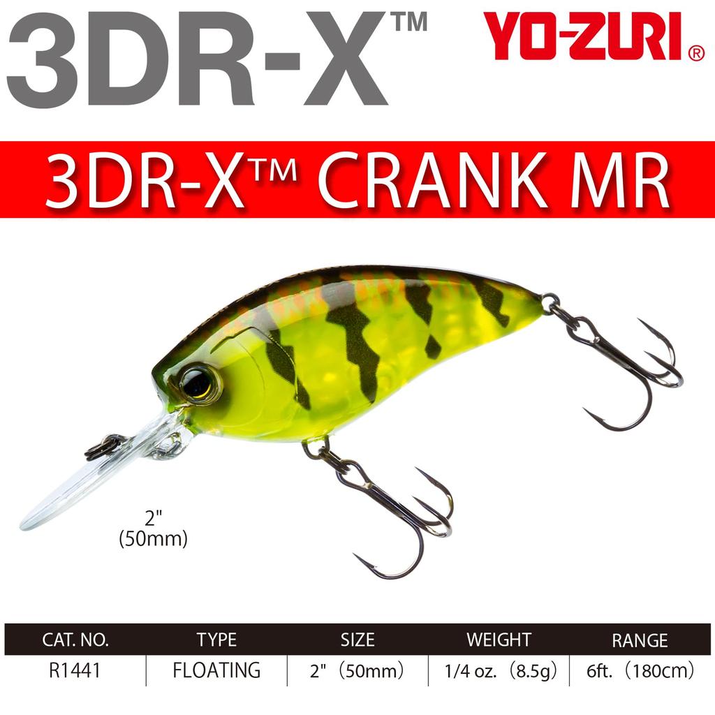 YO-ZURI Воблер для басса 3DR-X Crank MR Плавающий 50 мм Цвет: призма