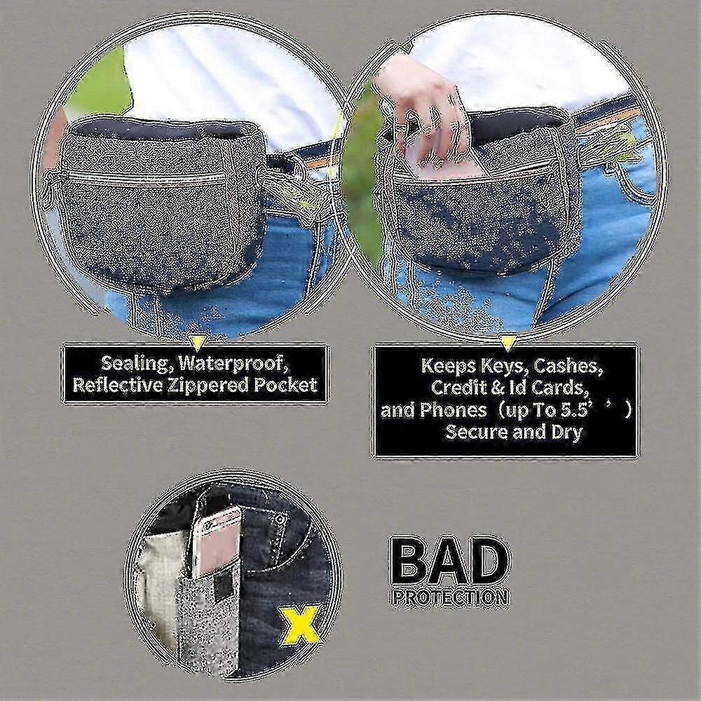 Dog Treat Pouch, Dog Training Pouch Bag With Adjustable Waistband And Built-in Dog Waste Bag Dispenser, Auto Closing Portable Dogs Walking Bag, 4 Ways