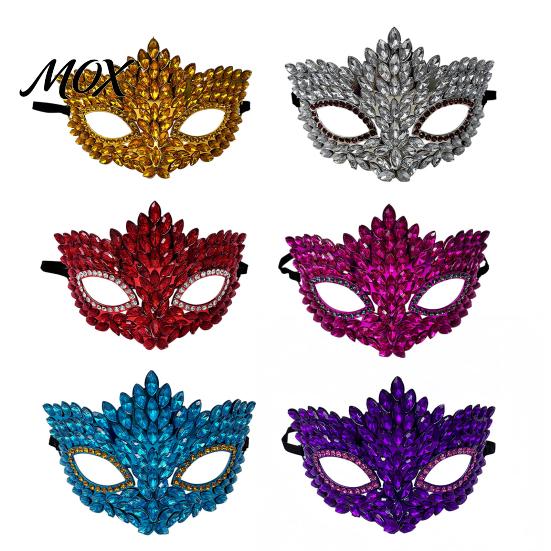 Elegant Costume Party Mask Gothic Cat Eye Masquerade Mask, Rhinestone Vintage Half Face, Sexy Full Diamond Marquise Halloween Costume, Glitter