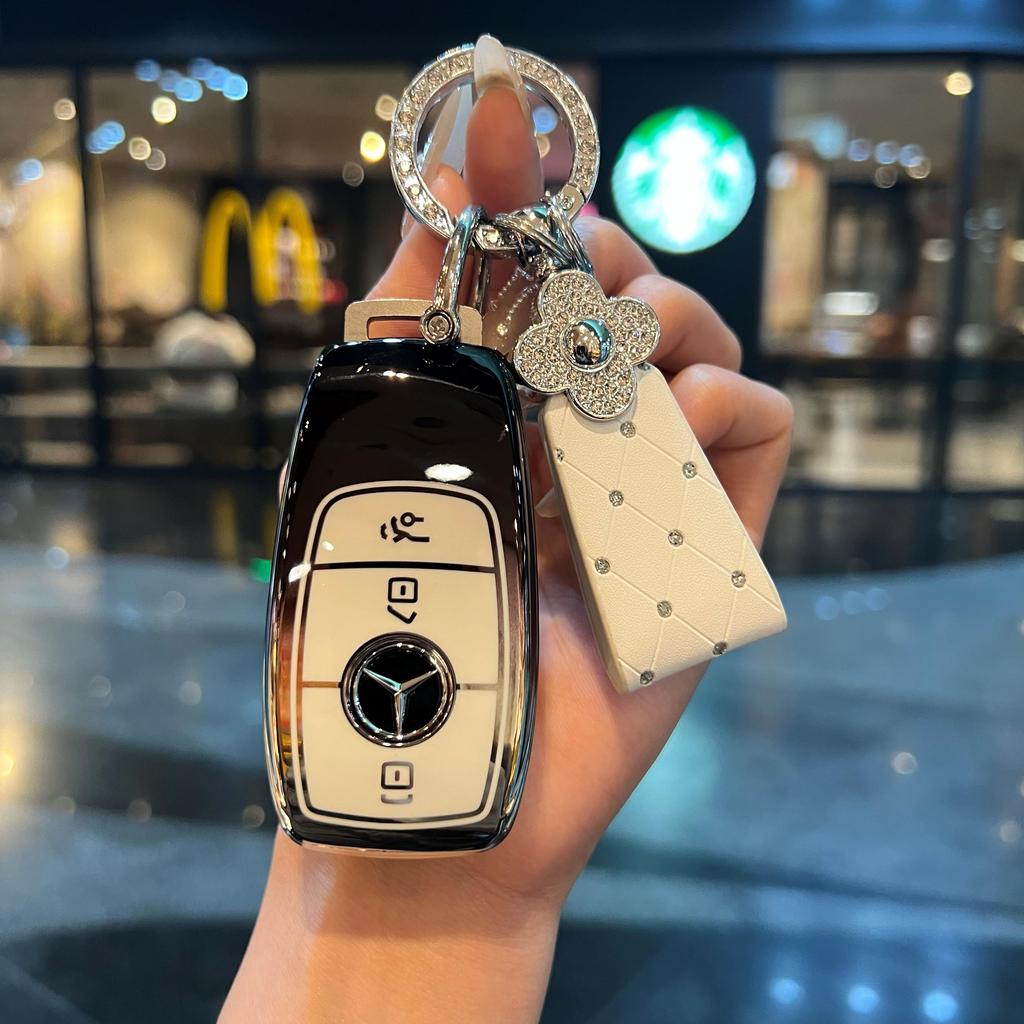 ULA5 Fashion TPU Car Key Case Cover Shell For Mercedes Benz A C E S G Class GLC CLE CLA GLB GLS W177 W205 W213 W222 X167 AMG Keychain
