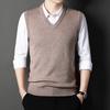 Men's Solid Color Sweater Vest Casual Fashion Warm Knit Sleeveless Vests
