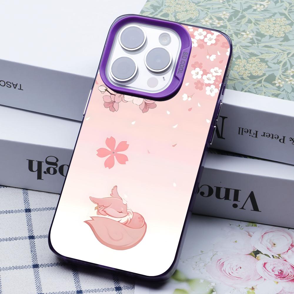 Игровой чехол GI Miko Фиолетовый полупрозрачный для мобильного телефона iPhone 17 16 15 14 13 12 11 X XR XS 8 7 Air Pro Max Plus Цветная крышка