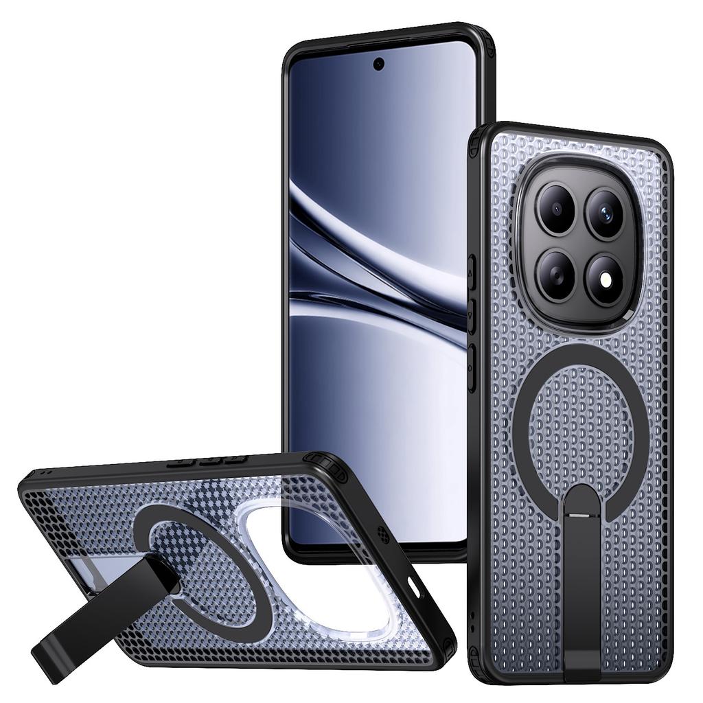 Для Xiaomi Redmi Note 15 5G (Глобальный) / Poco M8 5G Магнитный чехол Подставка Сетка Текстура ТПУ ПК Задняя крышка телефона