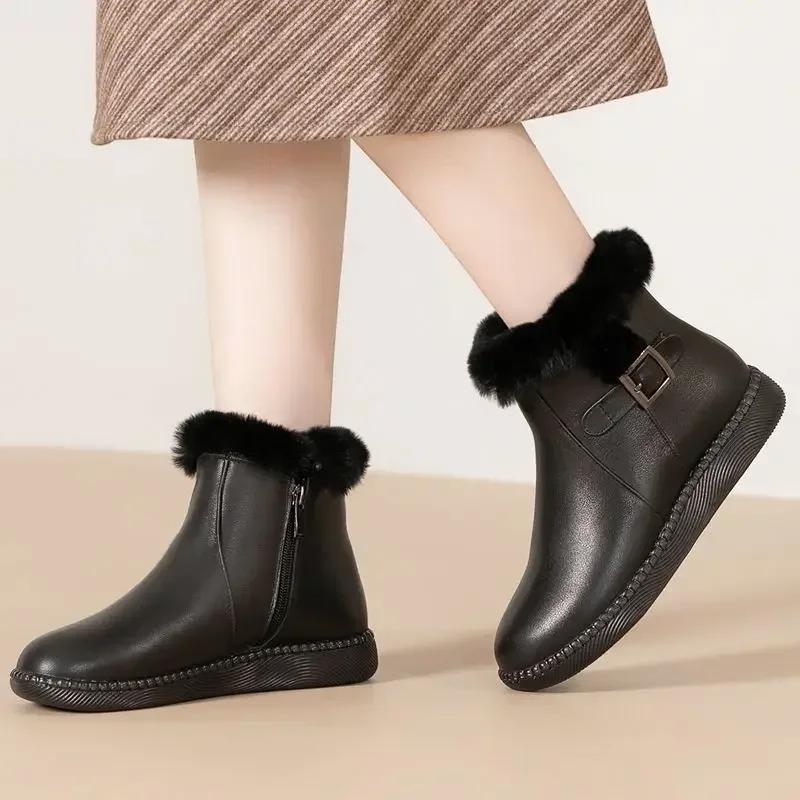 Плюс теплые зимние женские ботинки на плоской подошве Tabi женская обувь Удобная нескользящая демисезонная утепленная зима 2024 года новинка модный тренд